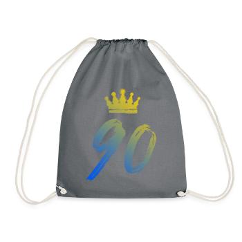 90 Number crown - Drawstring Bag - grey - Front