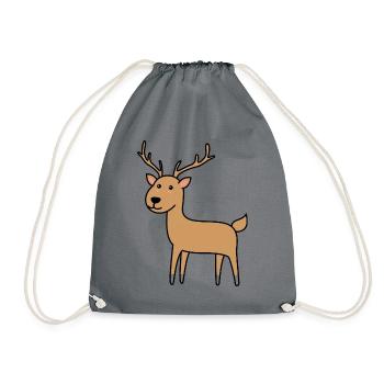 Deer Comic Animal - Drawstring Bag - grey - Front