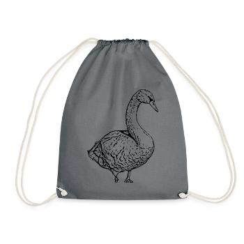 Cygne Canard noir Oiseau Oie - Sac de sport léger - gris - Devant