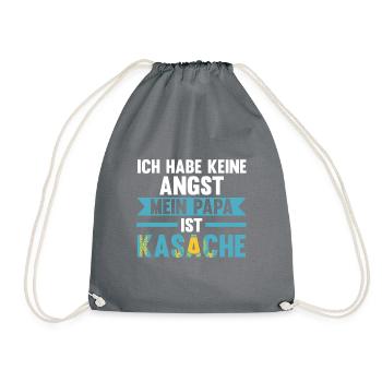 Ich habe keine Angst mein Papa ist Kasache - Turnbeutel - Grau - Vorne