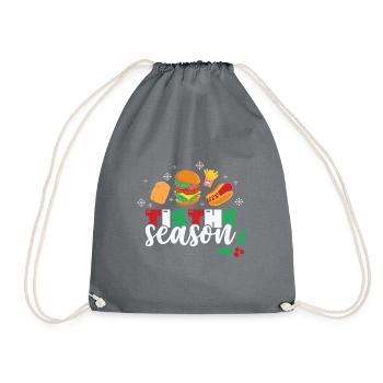 Tis the Season Fastfood Christmas - Drawstring Bag - grey - Front