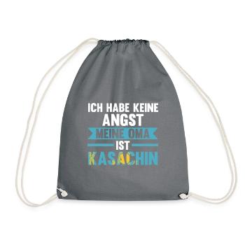 Ich habe keine Angst meine Oma ist Kasachin - Turnbeutel - Grau - Vorne