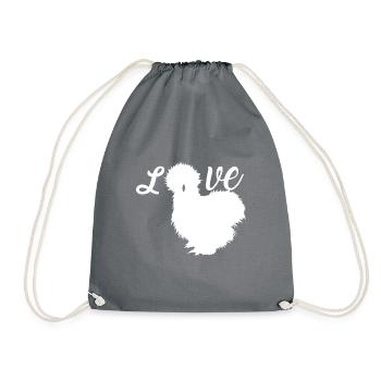 Seidenhuhn Seidenhühner Silkie Hühner Geschenk - Turnbeutel - Grau - Vorne