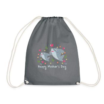happy Mothersday - Turnbeutel - Grau - Vorne