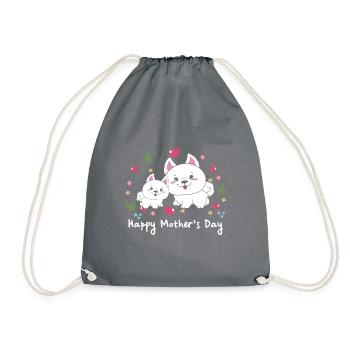 happy Mothersday - Turnbeutel - Grau - Vorne