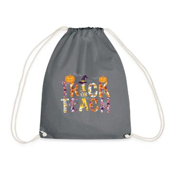 Halloween Trick or Teach - Turnbeutel - Grau - Vorne