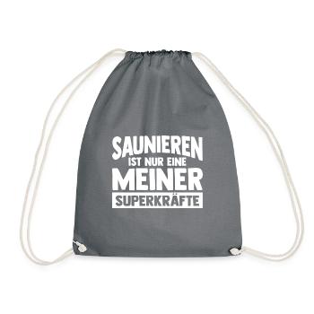Wellness Saunieren Sauna - Turnbeutel - Grau - Vorne