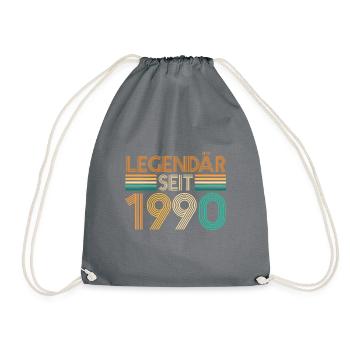 Jahrgang 1990 33 Jahre Geburtstag - Turnbeutel - Grau - Vorne