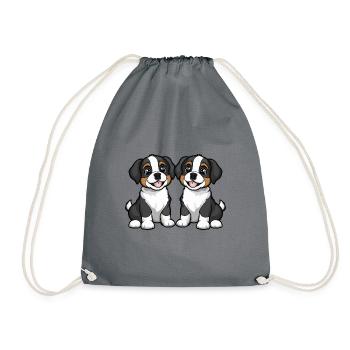 Saint Bernard Hund Comic - Turnbeutel - Grau - Vorne