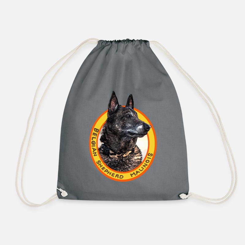 Belgischer Schäferhund Malinois schwarz - Turnbeutel - Grau