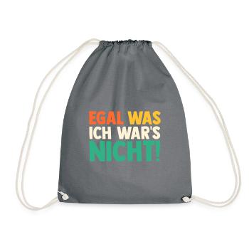 Egal was ich wars nicht Retro - Turnbeutel - Grau - Vorne
