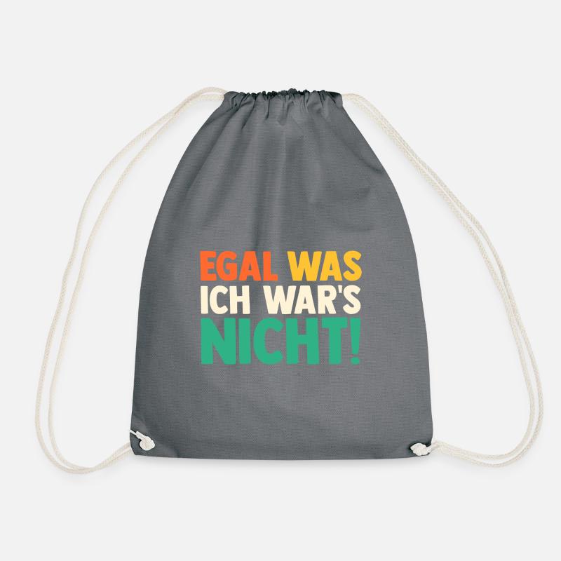 Egal was ich wars nicht Retro - Turnbeutel - Grau