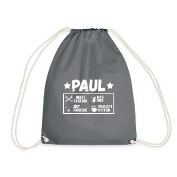 Paul - Turnbeutel - Grau - Vorne