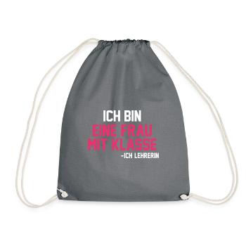 Schullehrerin Lehrerin - Turnbeutel - Grau - Vorne