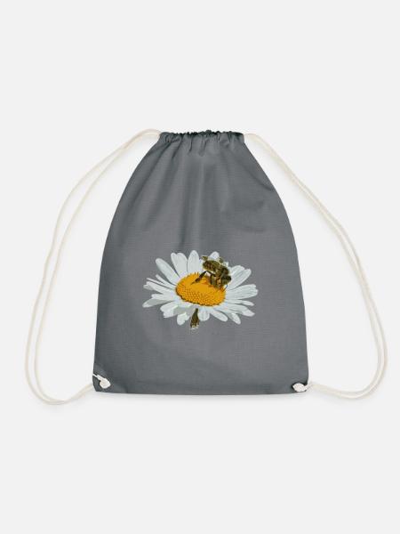 Margerite Blüten Vektor Kunst - Turnbeutel - Grau