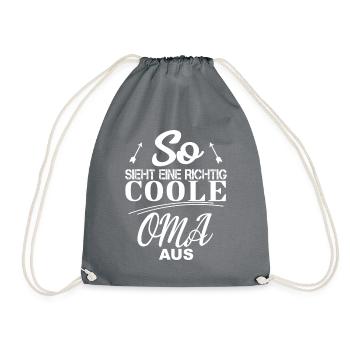 So sieht eine richtig coole Oma aus - Turnbeutel - Grau - Vorne