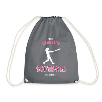 Softball Softballerin Baseball Spielerin - Turnbeutel - Grau - Vorne