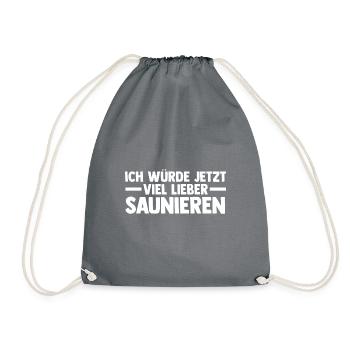 Wellness Saunieren Sauna - Turnbeutel - Grau - Vorne
