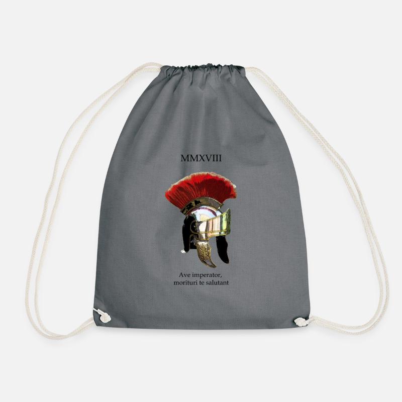 Roman helmet with Crista - Drawstring Bag - grey
