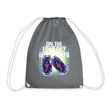 On the Eight Day God created Energy Drink - Drawstring Bag - grey - Front