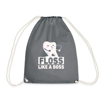 Floss Tanz Dance Geschenk Zahnarzthelferin Geburt - Turnbeutel - Grau - Vorne