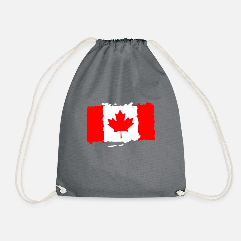 Canada flag - Drawstring Bag - grey