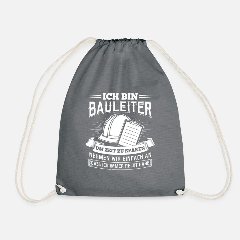 Ich bin Bauleiter - Turnbeutel - Grau