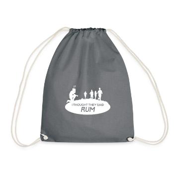 Gift Jogging Running Funny Saying Marathon - Drawstring Bag - grey - Front