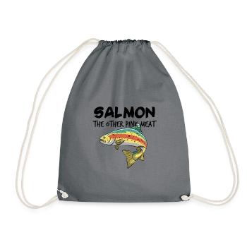 Salmonide Lachs Forelle Angler Angeln Geschenk - Turnbeutel - Grau - Vorne