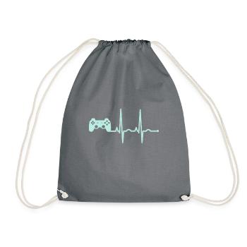 Cadeau de battement de coeur joueur Gamer - Sac de sport léger - gris - Devant