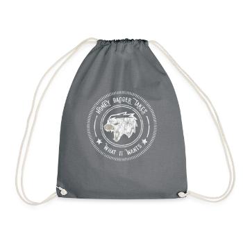 Honey Badger prend ce qu'il veut Idée cadeau - Sac de sport léger - gris - Devant