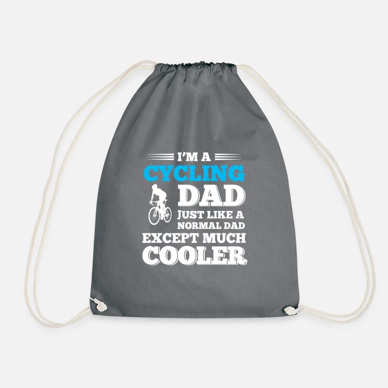 Cycling dad - Drawstring Bag - grey