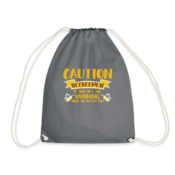 Beekeeping honey bee honey bee vig - Drawstring Bag - grey - Front