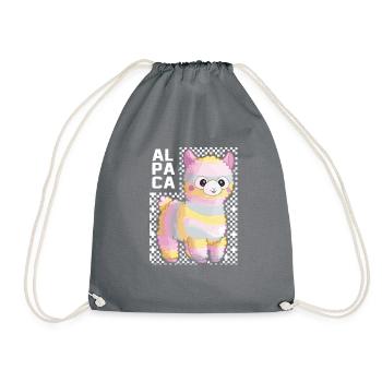 Idée cadeau arc-en-ciel alpaga lama - Sac de sport léger - gris - Devant
