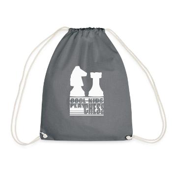Cool Kids Play Chess Kids Chess Gift - Drawstring Bag - grey - Front