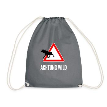 Attention wild deer - Drawstring Bag - grey - Front
