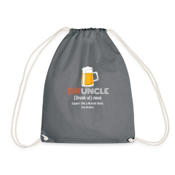 Druncle Funny Uncle Drunker T-Shirt - Drawstring Bag - grey - Front