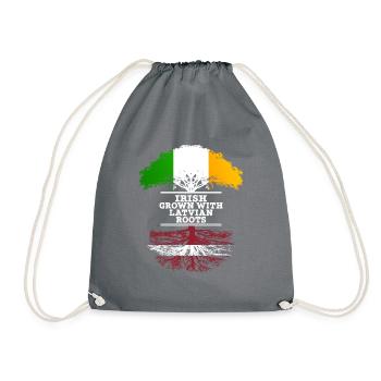 Irish Grown With Latvian Roots - Drawstring Bag - grey - Front