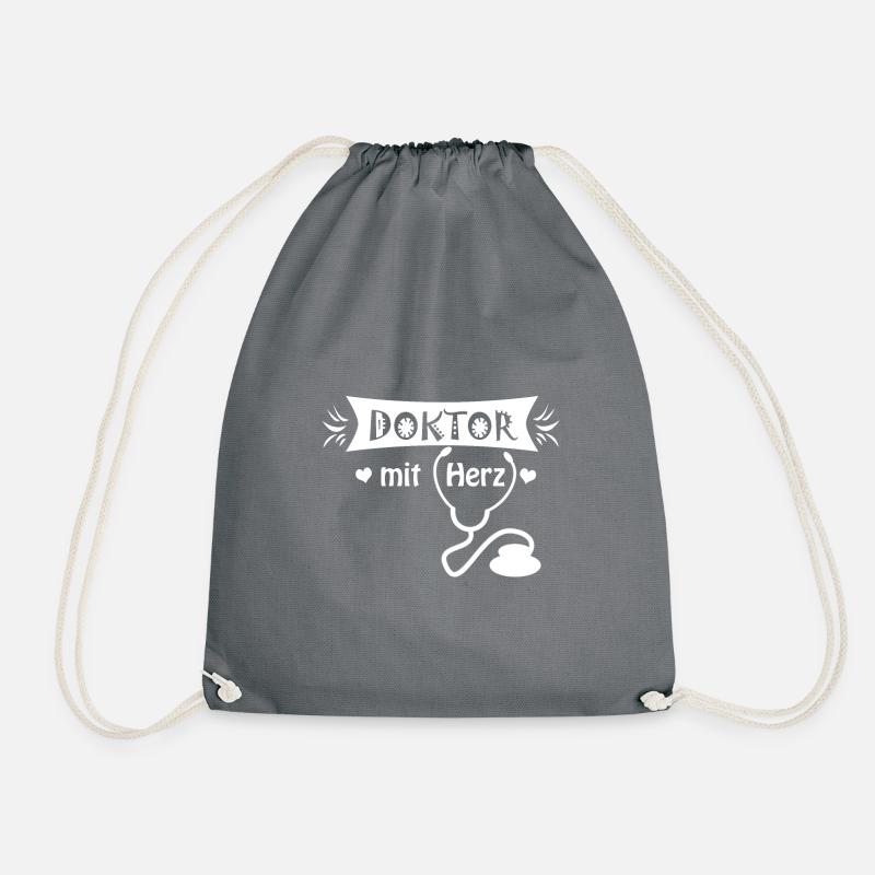 Doctor with heart - Drawstring Bag - grey