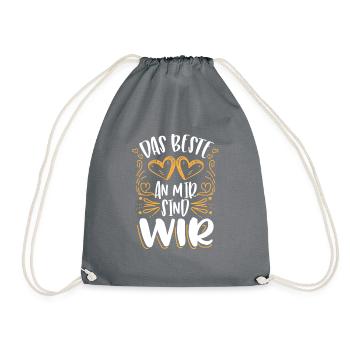 Das beste an mir sind wir Geschenk Valentinstag - Turnbeutel - Grau - Vorne