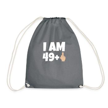 I am 50 years old Funny birthday present - Drawstring Bag - grey - Front