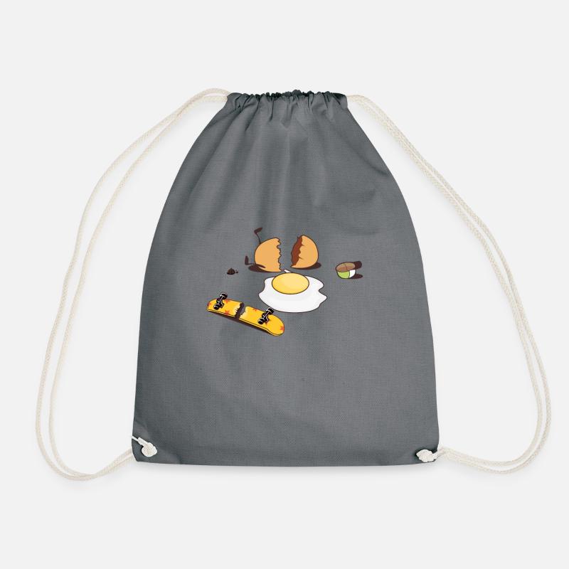 Opened skateboard egg - Drawstring Bag - grey