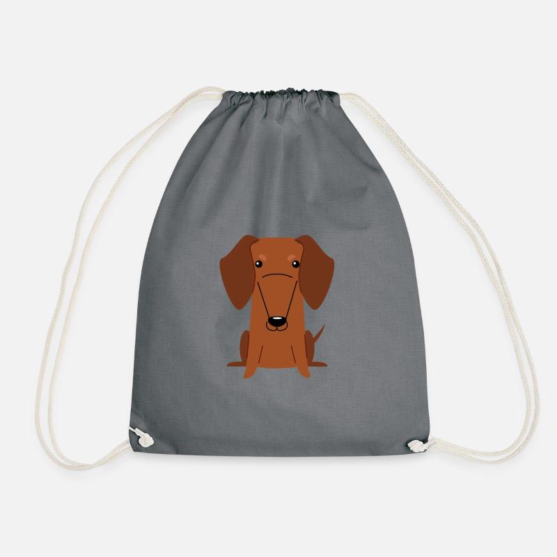 Dachshund - Drawstring Bag - grey