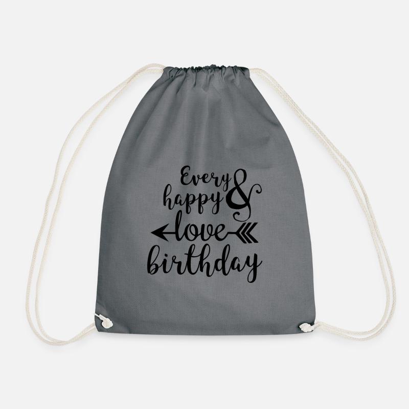 Love Birthday 01 - Turnbeutel - Grau
