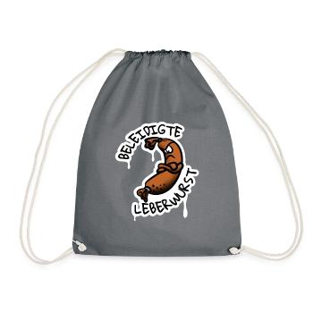 Beleidigte Leberwurst Essen Food Metzger TShirt - Turnbeutel - Grau - Vorne