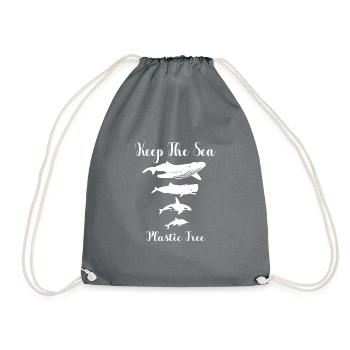 Gardez le cadeau de dauphin de baleine sans plastique - Sac de sport léger - gris - Devant