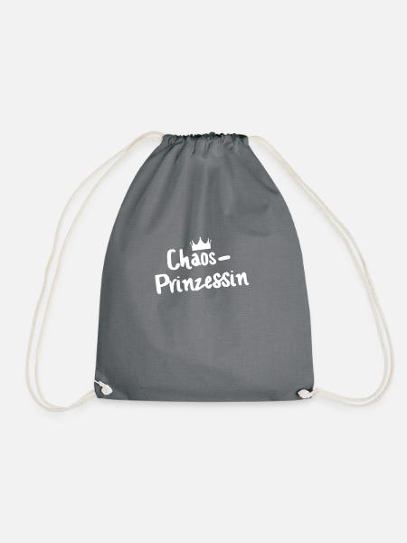 Witziges Chaos Prinzessin Geschenk - Turnbeutel - Grau