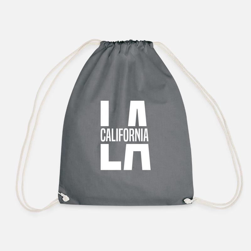 LA Los Angeles California Gift - Drawstring Bag - grey