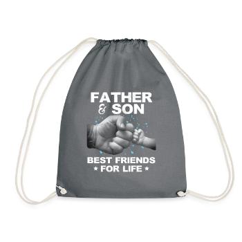 Father And Son Best Friends For life - Drawstring Bag - grey - Front