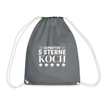 Koch Köchin Essen Restaurant Geschenkidee - Turnbeutel - Grau - Vorne